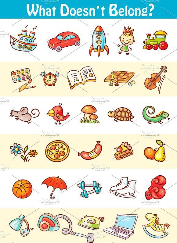 Logic game what doesnt belong logic games learning printables illustration