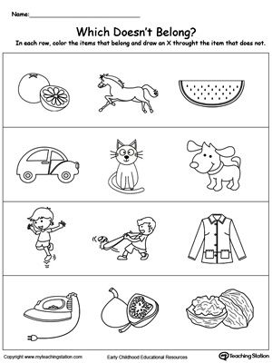 Free identify the item that does not belong kindergarten worksheets printable kindergarten worksheets kindergarten worksheets free printables