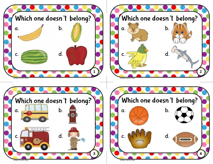 Sorting activity what doesnt belong worksheets