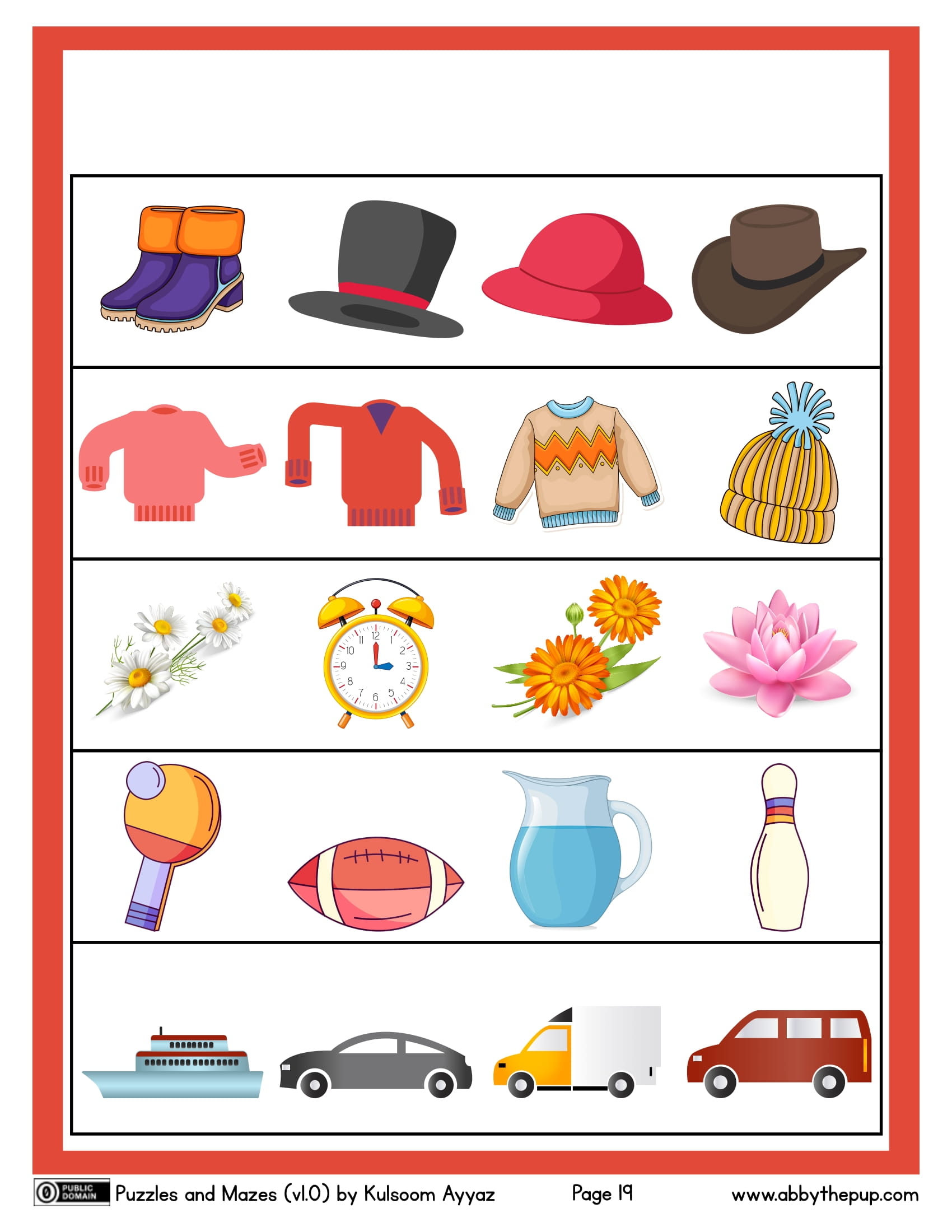 What does not belong free printable puzzle games
