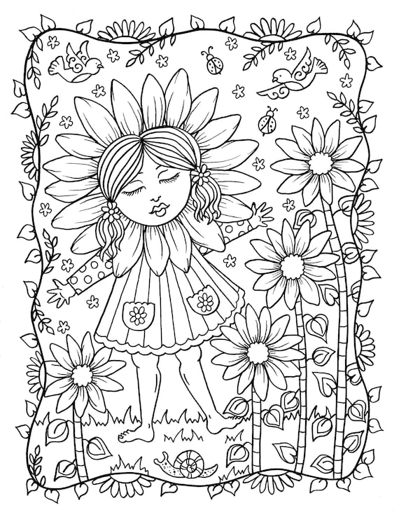 Springtime a whimsical coloring adventure digital download color book adult coloring pdf digi printable