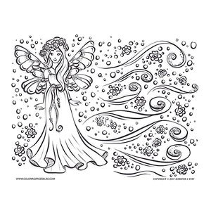 Fairy magicâ whimsical coloring page