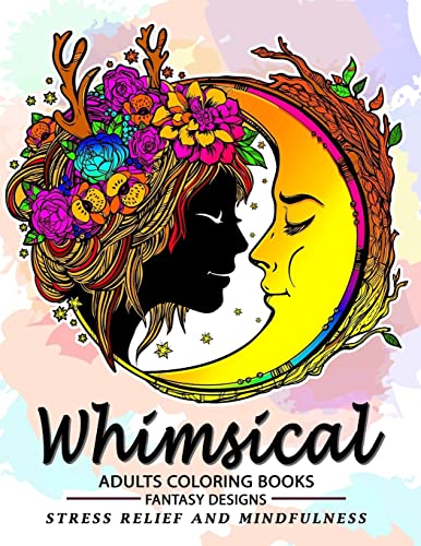 Whimsical adults coloring books coloring pages design for relaxation and stress relief