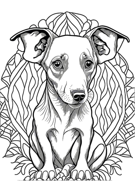 Premium vector vector dog outline coloring page coloring book illustration whippet