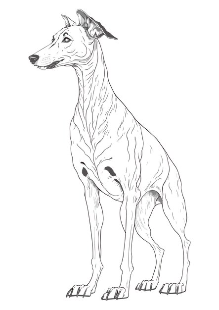 Premium vector free vector dog outline animal concept isolated vector whippet