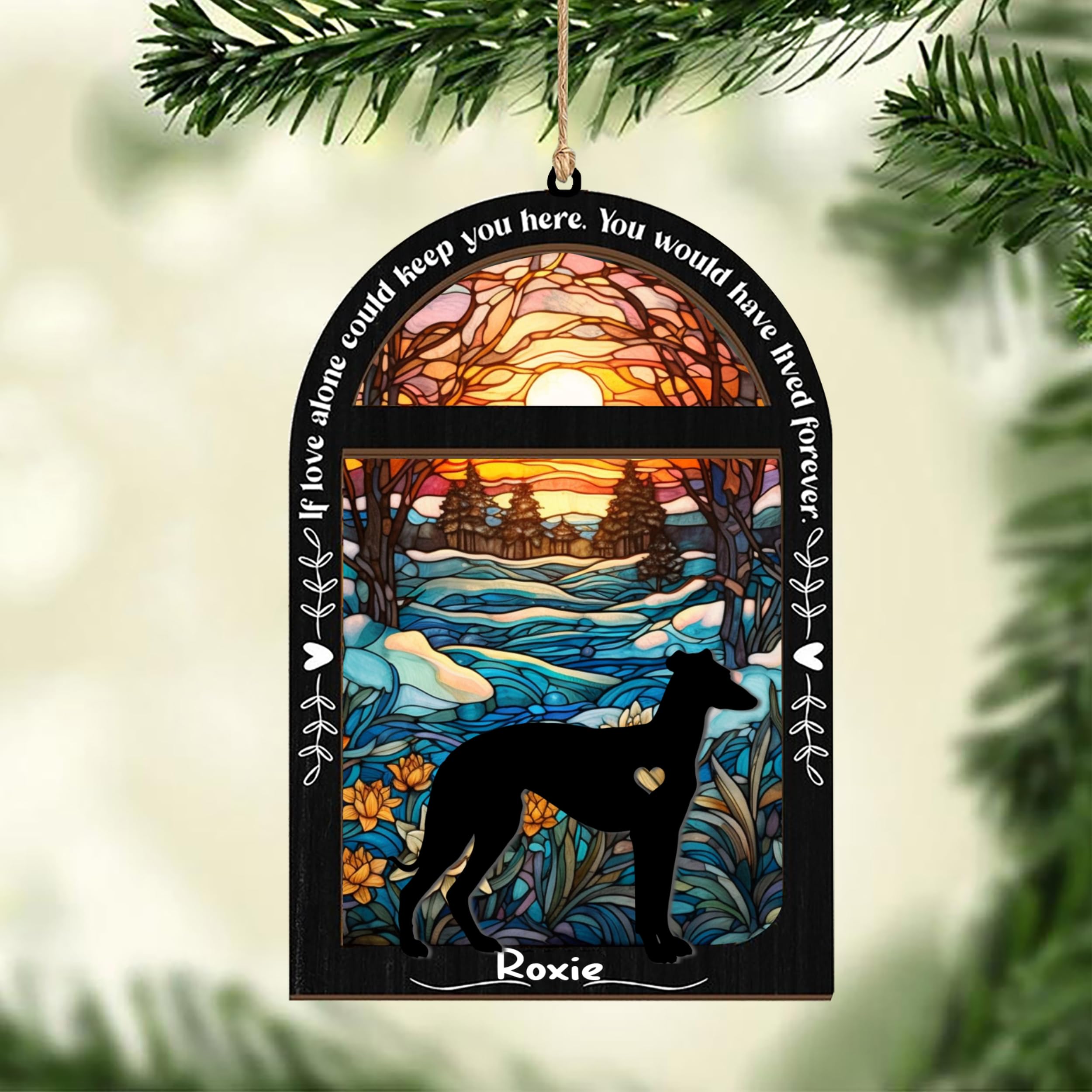 Lovelypod personalized whippet christmas ornament suncatcher whippet ornament with name pet loss gifts for dog lovers loss of dog memory remember dog sympathy dogwhippet pet supplies