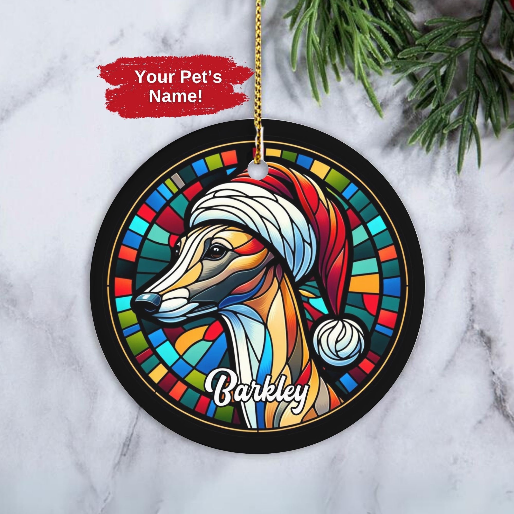Custom whippet ornament personalized whippet ornament dog christmas ornament gift for whippet owner whippet sympathy present keepsake