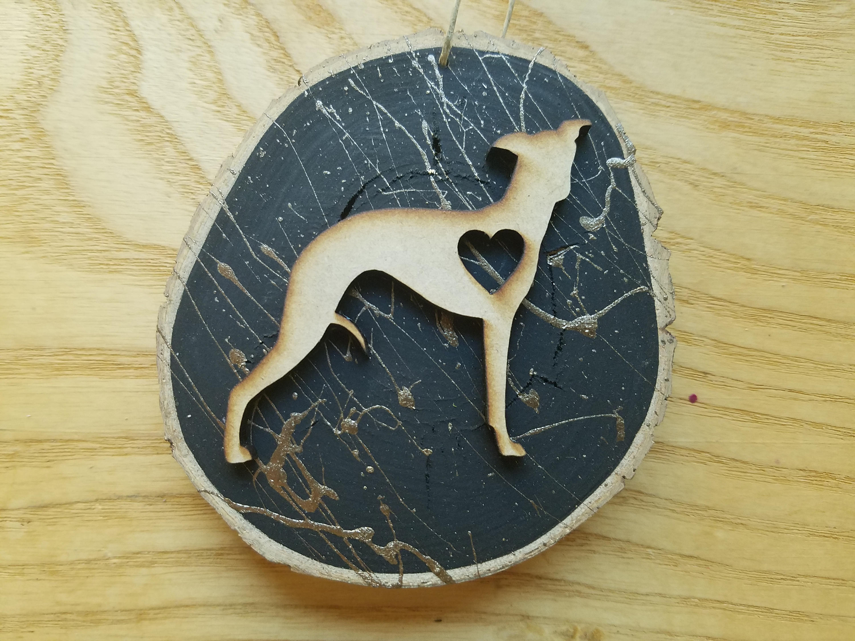 Black whippet ornaments