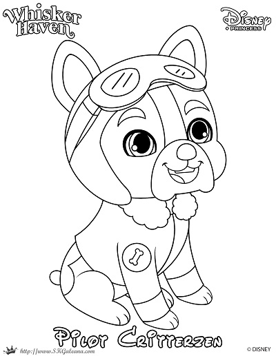 Whisker haven tales coloring page of a french bulldog pilot â