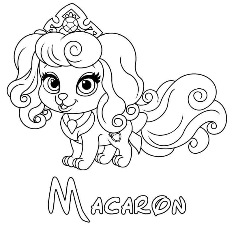 Macaron from palace pets coloring page