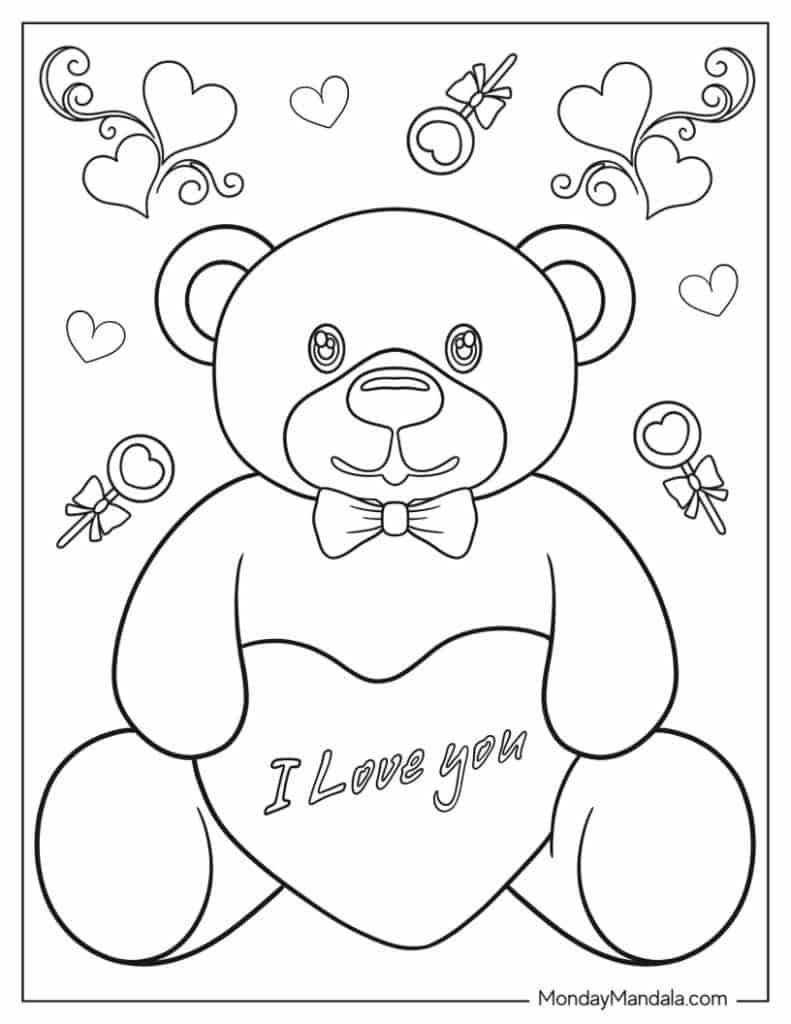Heart coloring pages free pdf printables