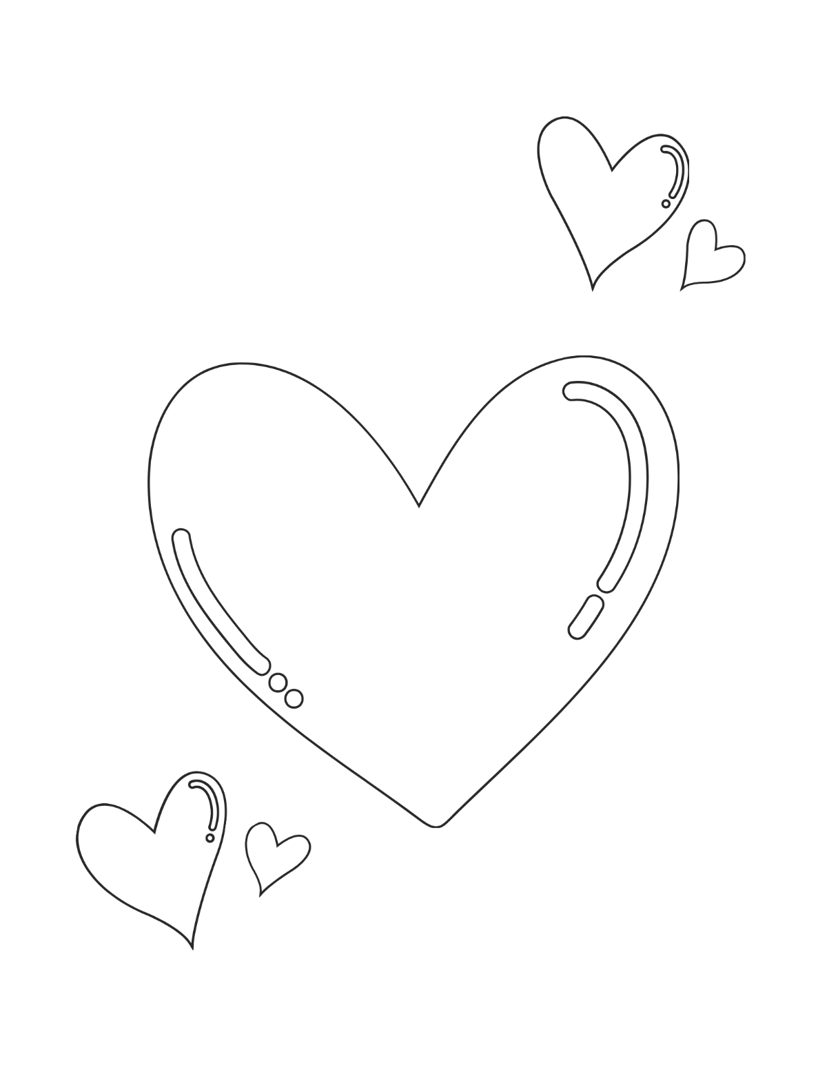 Free heart coloring page s examples