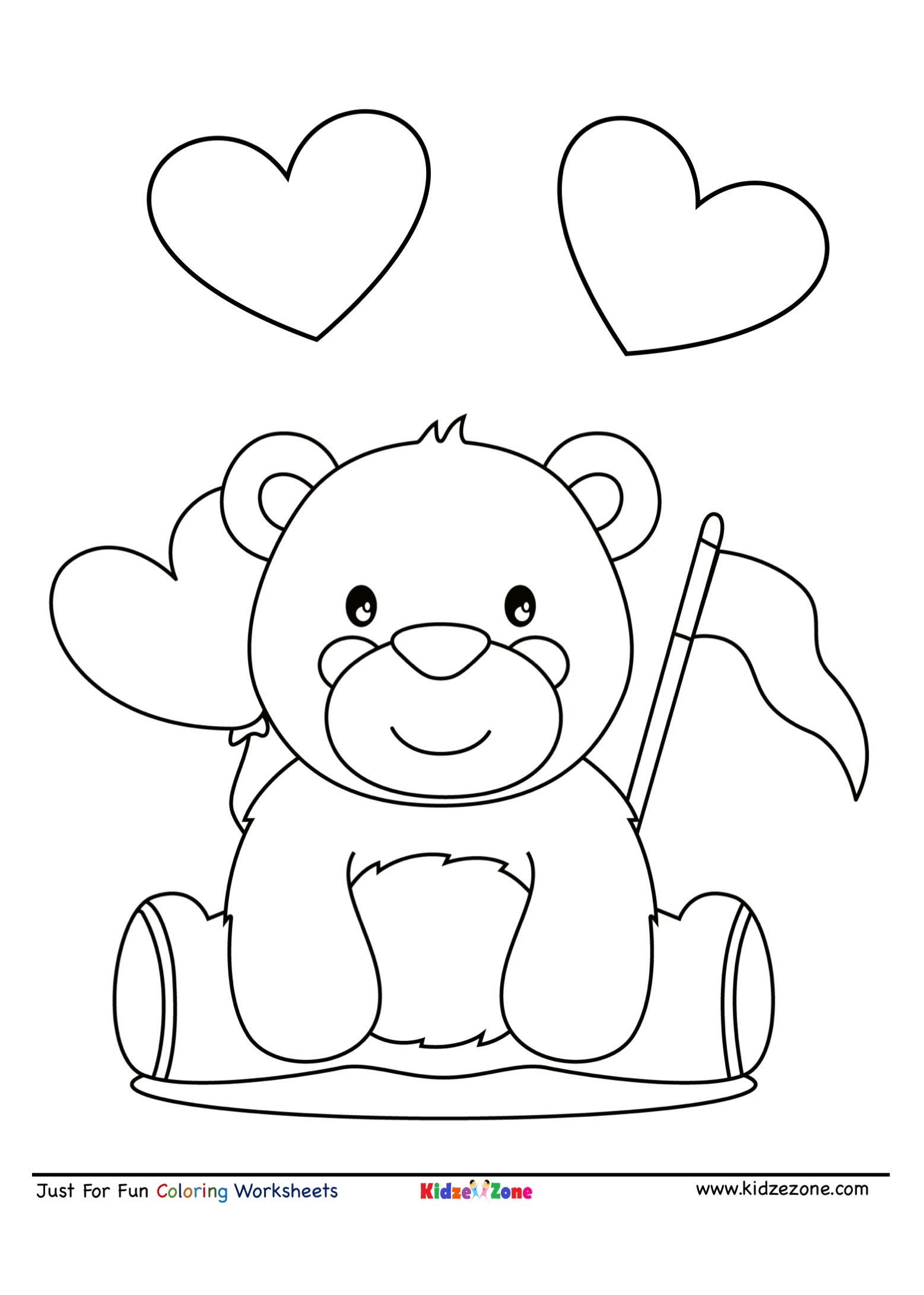 Cute teddy bear coloring page