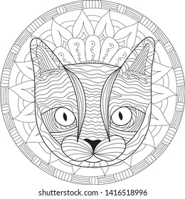 Cat coloring page coloring book face stock vector royalty free