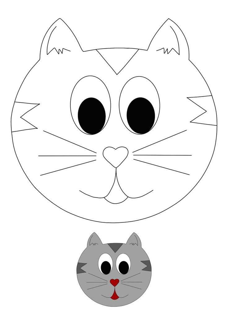 Cat face coloring pages