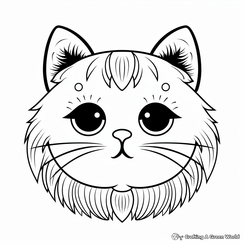 Cat face coloring pages