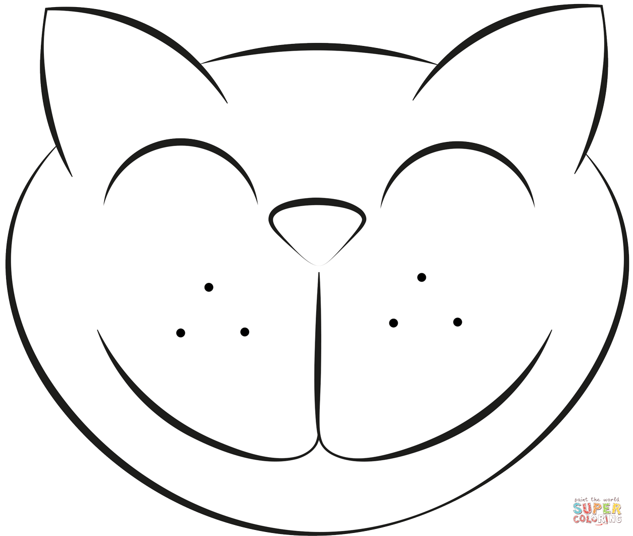Cats face coloring page free printable coloring pages