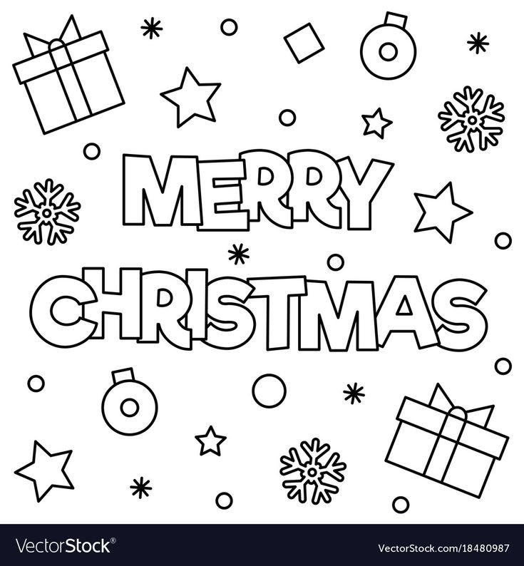 Merry christmas coloring page black and white vector illustration download a free pâ merry christmas coloring pages christmas coloring pages christmas colors