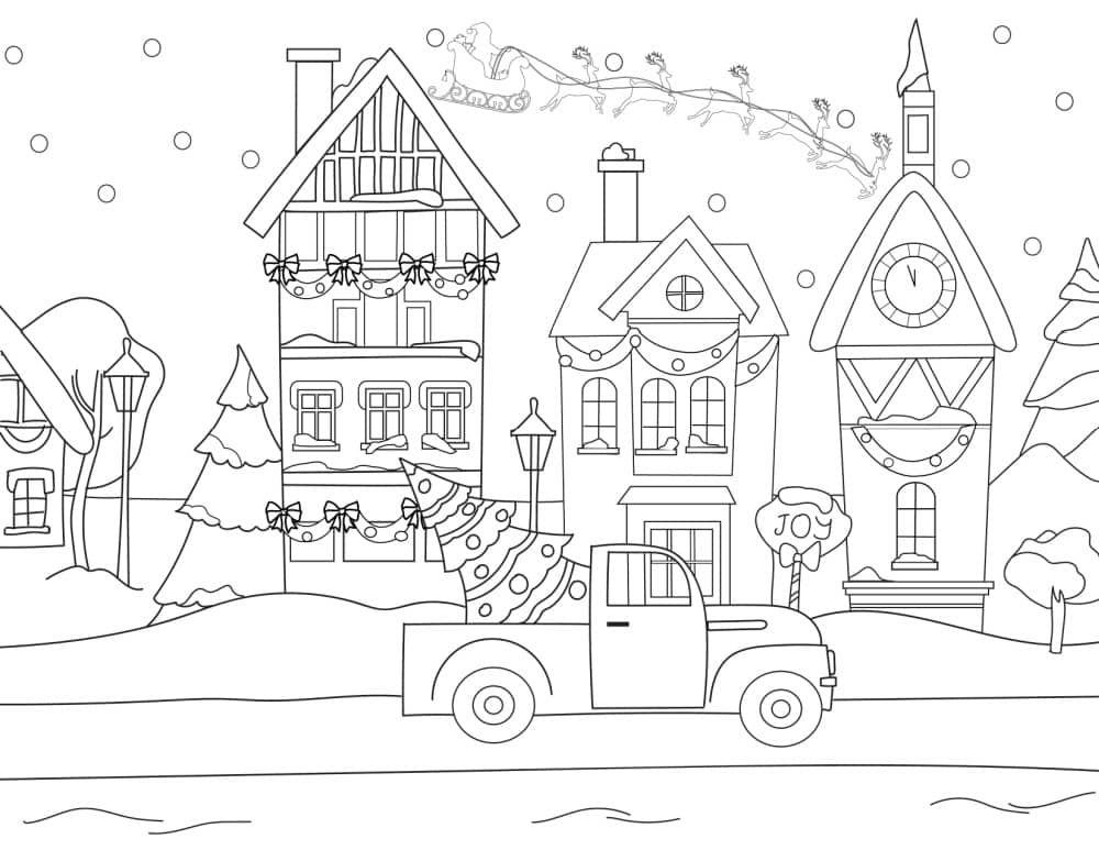 Printable christmas coloring pages for adults