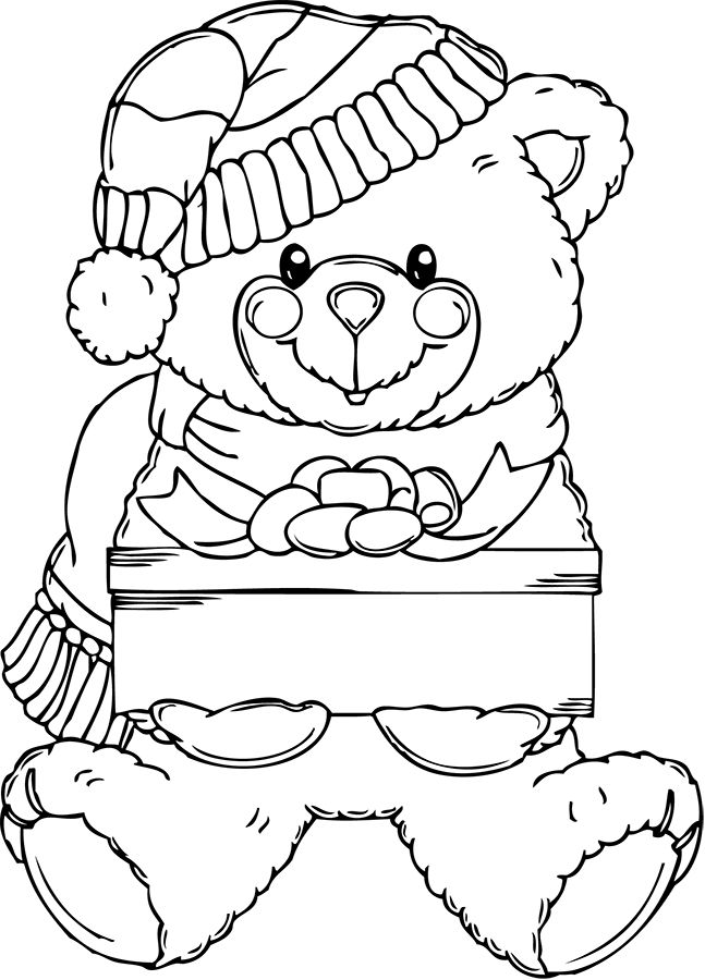 Free printable christmas coloring pages teddy bear coloring pages bear coloring pages fathers day coloring page