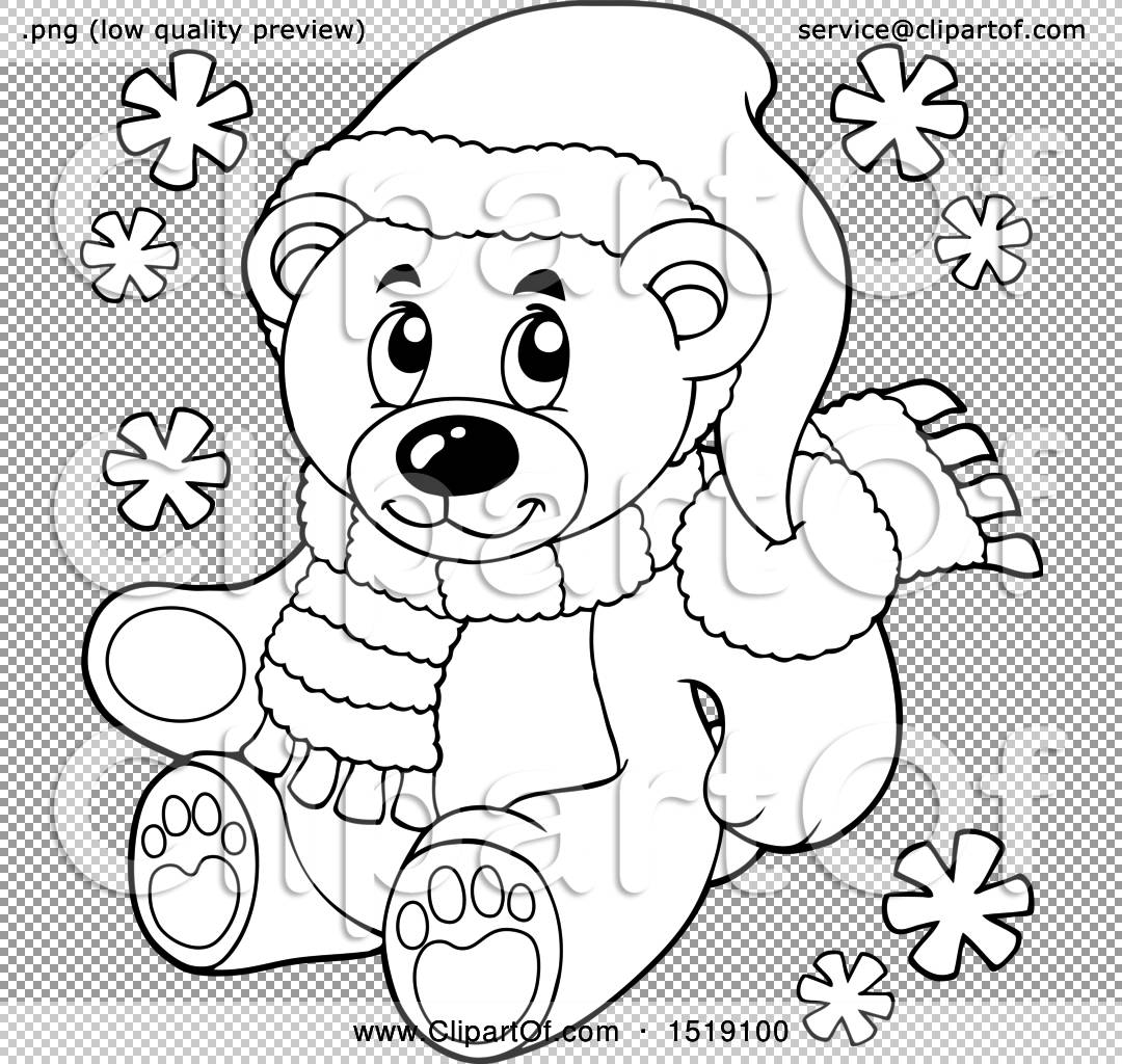 Clipart of a black and white christmas teddy bear
