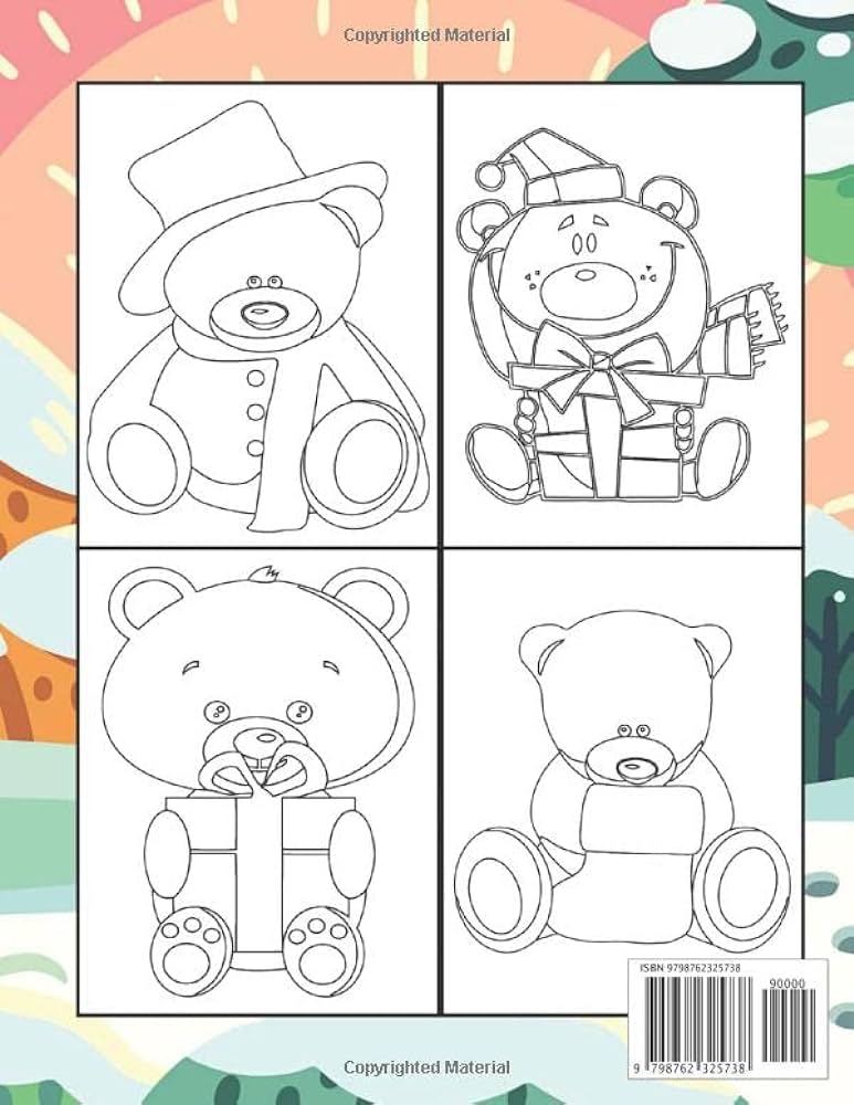 Christmas teddy bear coloring book for kids this awesome christmas coloring book fun coloring gorgeous activities for kids siguenza cole books