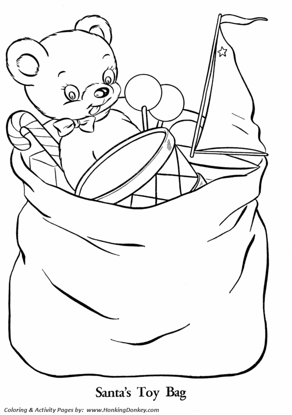 Teddy bear coloring pages christmas present teddy bear coloring