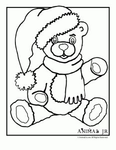 Christmas coloring pages printable christmas bears animal jr bear coloring pages teddy bear coloring pages christmas coloring pages