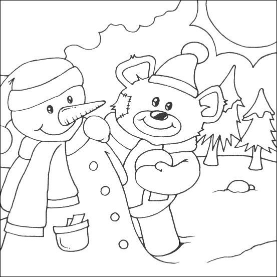 Xmas teddy bear colouring my free colouring pages