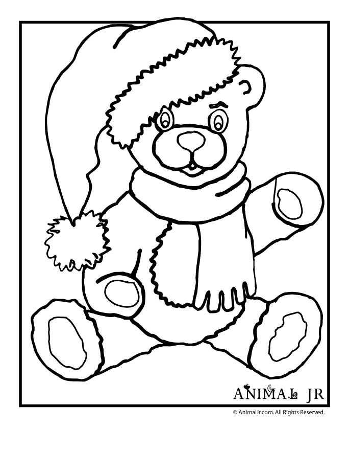 Christmas hat teddy color page nativity coloring pages teddy bear coloring pages bear coloring pages