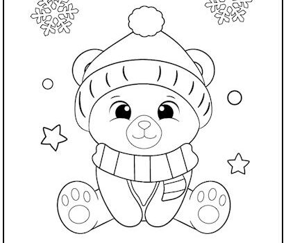 Tag christmas bear coloring page print it free