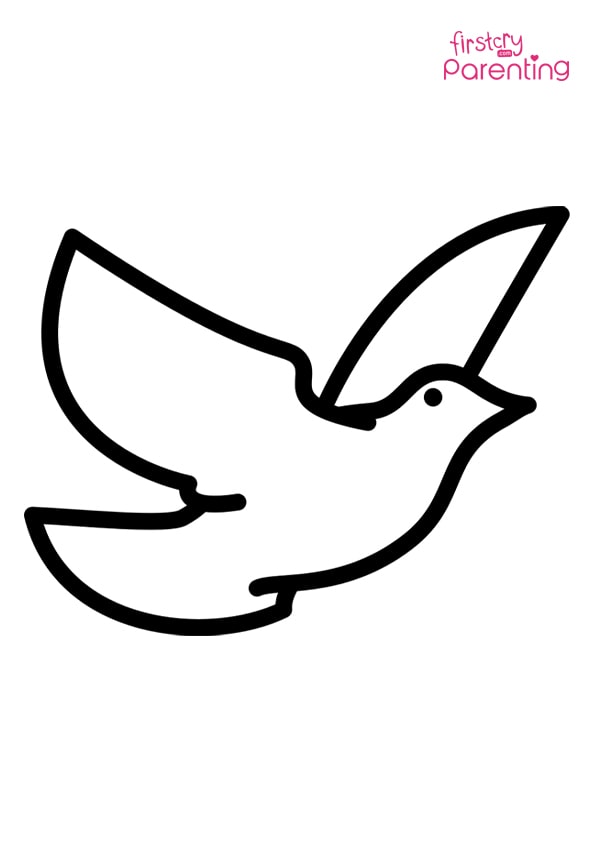 World peace dove symbol coloring page for kids