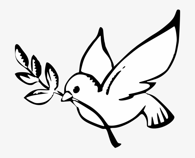 Peace dove clipart black and white