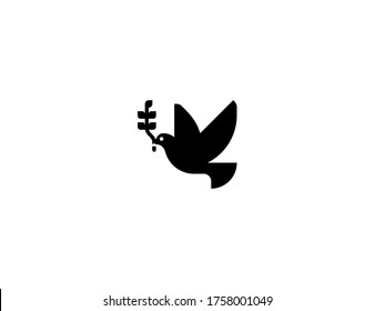 Flat icon isolated dove peace emoji stock vector royalty free