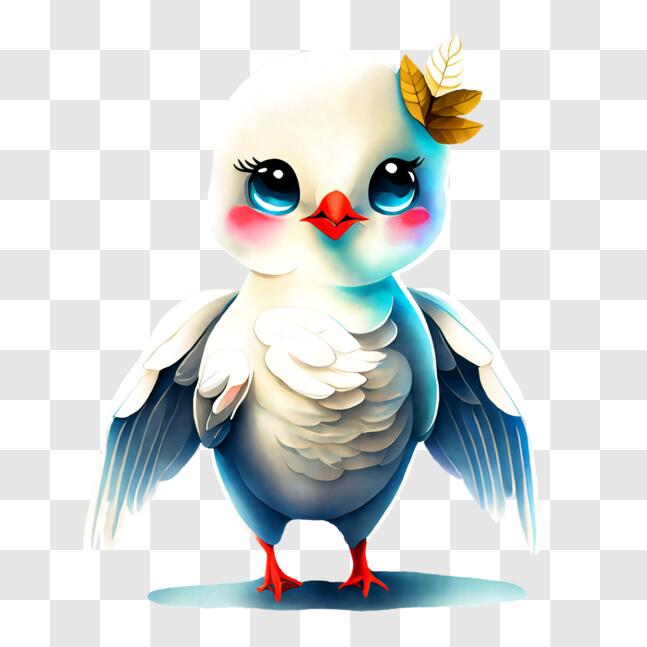 Download beautiful white dove with blue eyes and crown png online