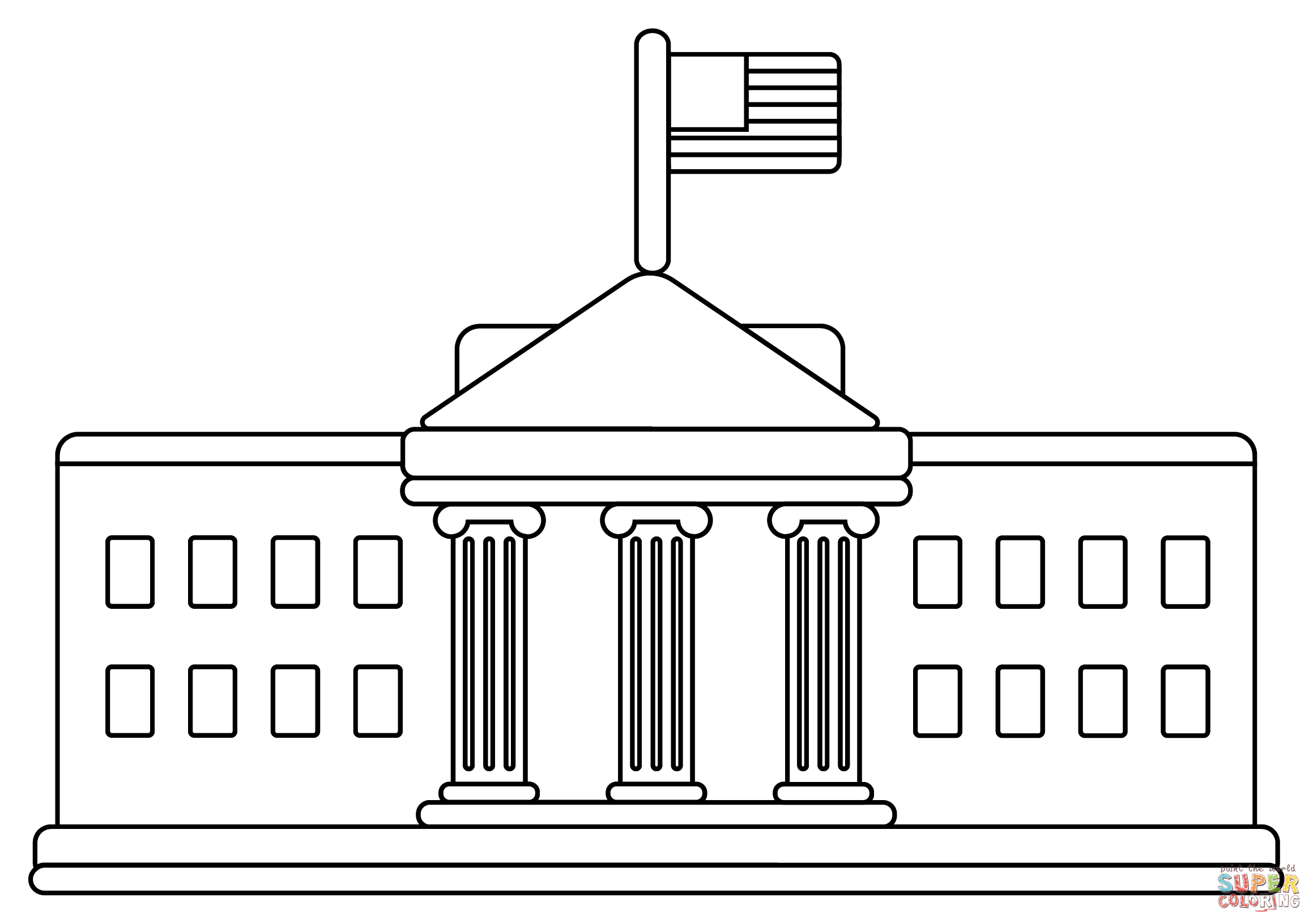 Us white house coloring page free printable coloring pages