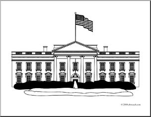 Clip art white house a coloring page i