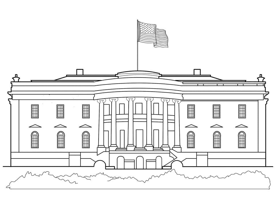 White house to color fãrbung seite