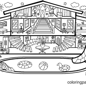 House coloring pages printable for free download