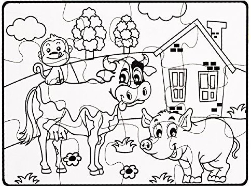 Acefun animal house puzzle and painting coloring floor puzzle super play set
