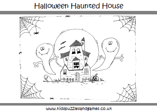 Halloween haunted house loring page