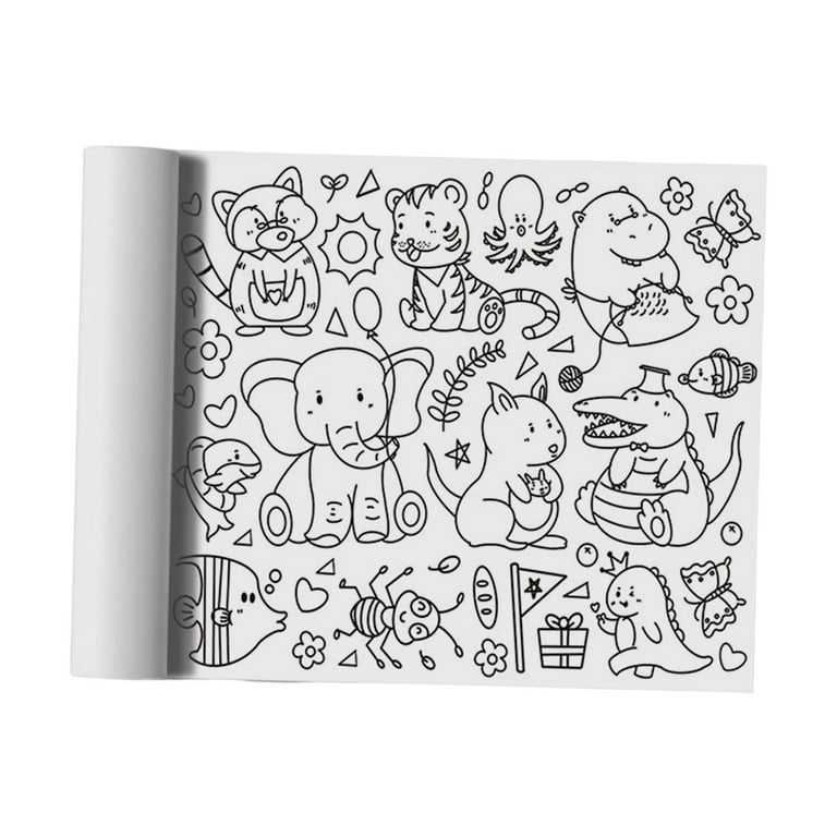 Coloring paper roll sticky drawing paper roll wall coloring sheets coloring tablecloth children graffiti roll paper for birthday home animal