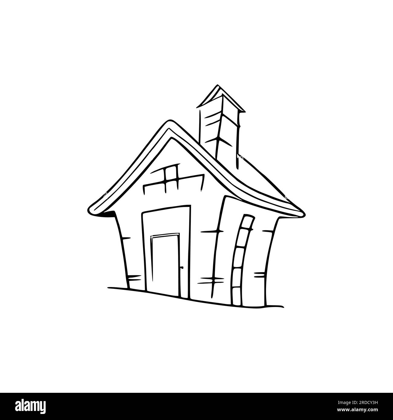 Nice simple house coloring book line art house outline house house coloring page line art home black and white coloring pages stock vector image art