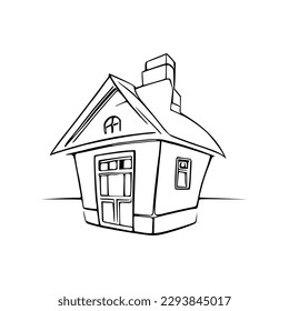 Nice simple house coloring book line stock vector royalty free