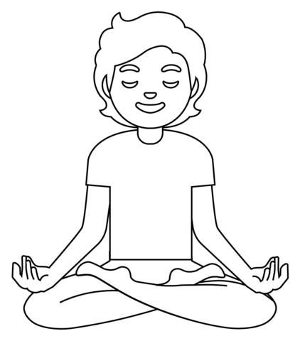 Person in lotus position emoji coloring page free printable coloring pages