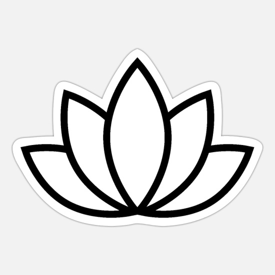 Black and white buddhist symbol lotus flower sticker