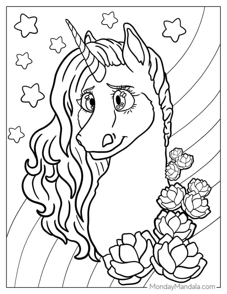 Unicorn coloring pages free pdf printables