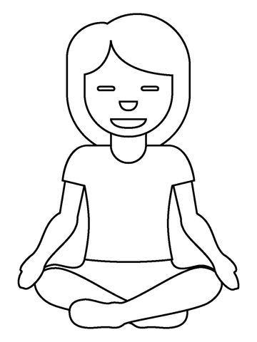 Woman in lotus position emoji coloring page free printable coloring pages