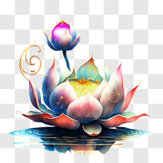 Download lotus flower symbolizing enlightenment and spiritual growth png online