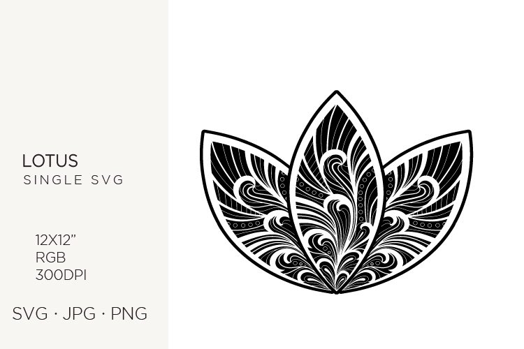 Flower mandala svg floral yoga logo black lotus